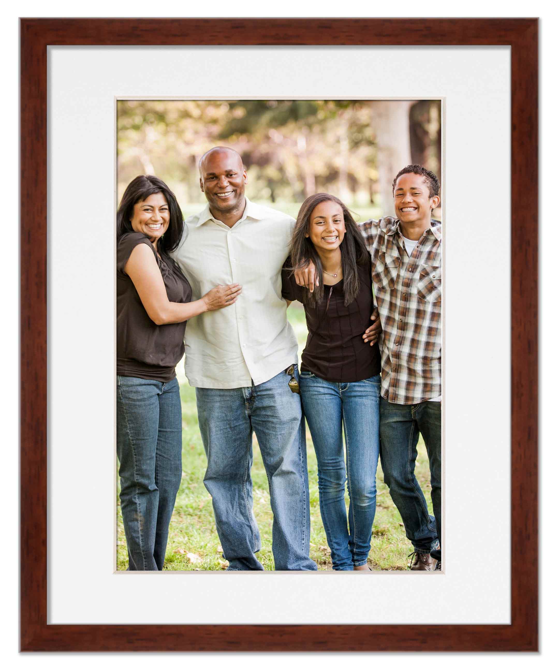 17x21 Frame Walnut With White Picture Mat For 17x21 Photo - Walnut