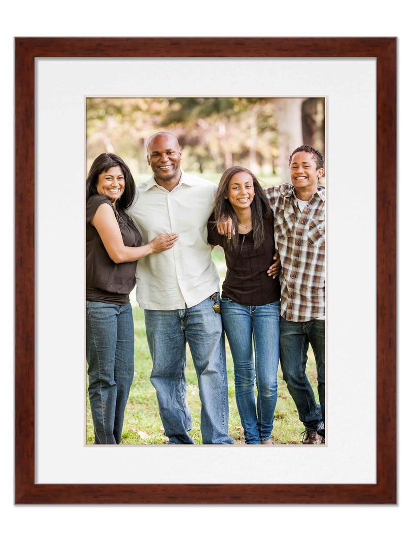 17x21 Frame Walnut With White Picture Mat For 17x21 Photo - Walnut