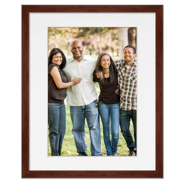 17x21 Frame Walnut With White Picture Mat For 17x21 Photo - Walnut
