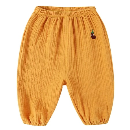 

Pimfylm Baby Boys Chinos Pants Slim Fit Baby Soft Cotton Spandex Pants with Feet Yellow 12-18 Months