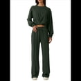 thumbnail image 2 of Conjunto de Chándal de 2 Piezas para Mujer: Sudadera Corta con Parte Delantera y Pantalón Deportivo de Pierna . Conjunto de Estar por Casa. Verde Oliva M, 2 of 8