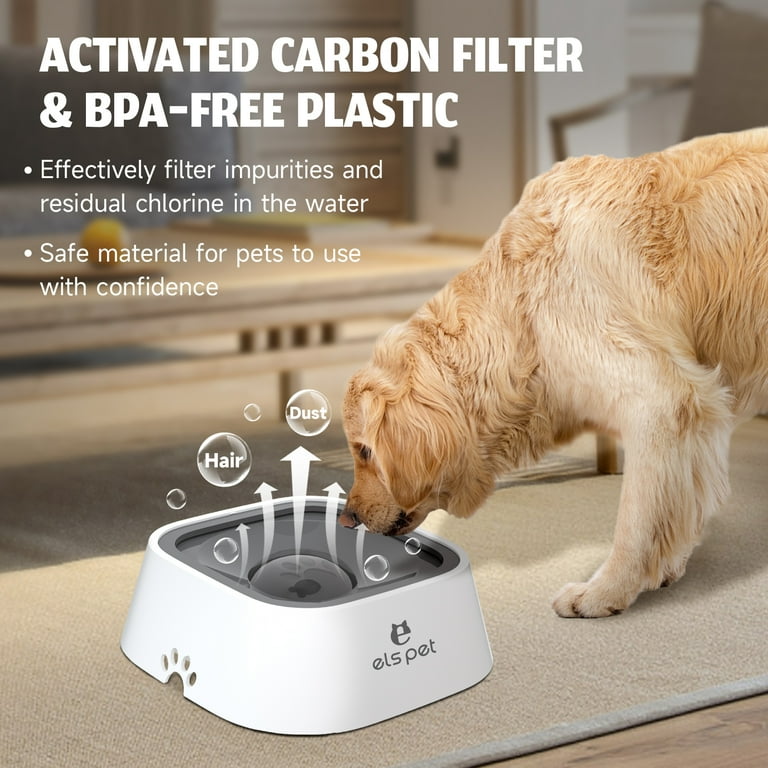 Dog Water Bottle ELS PET Dog Bowl No Spill, Pet Water Bowl No Drip