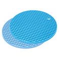 thumbnail image 1 of Silicona Salvamanteles Esteras 2uds, Redondo Caliente Sartenes Almohadillas Caliente Olla Soporte, Calor Resistente Secado Estera para Cocina Encimera Mesa - Claro Azul, Azul, 1 of 5