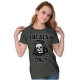 thumbnail image 3 of Funny Locals Only Grim Reaper Skull Womens Fitted Plus Size Graphic Tee Brisco Brands 2X, 3 of 5