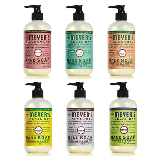 Mrs Meyers Clean Day Liquid Hand Soap 6 Scent Variety Pack 12 5 Oz Each Pack Of 6 Walmart Com Walmart Com