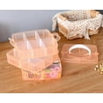thumbnail image 3 of 18 Grids Plastic Storage Organizer, Stackable Container with Adjustable Dividers for Crafts, Earrings, Screws, Nail, Pins and More, Blue, 3 of 7