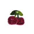 thumbnail image 3 of Altotux Cerise Rouge Raisins Violets Fruit Verre Perlé Paillettes Motif à Coudre Appliqué (Cerise avec Tige Verte), 3 of 3