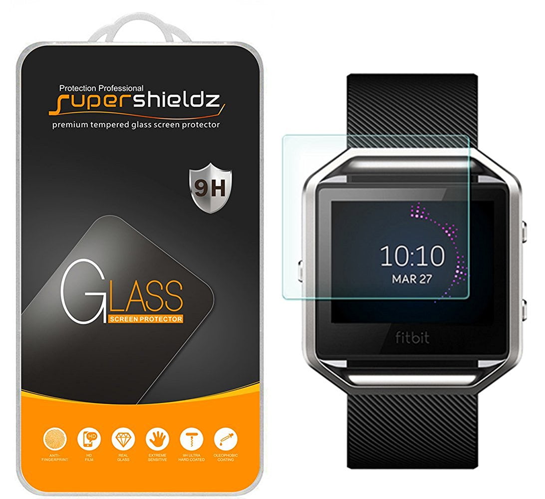 [2-Pack] Supershieldz for Fitbit Blaze Tempered Glass Screen Protector, Anti-Scratch, Anti-Fingerprint, Bubble Free