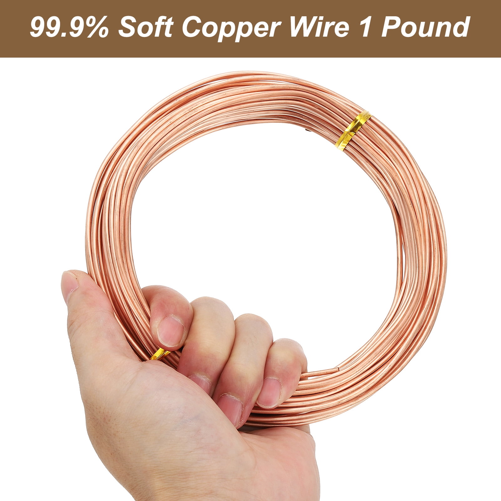 Uxcell 99.9% Soft Copper Wire, 11 Gauge/2.2 mm Diameter 44 Feet/13.5 m 1 Pound