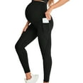 thumbnail image 4 of bbymog Women's Maternity Leggings with Pocket Casual Slim Fit Stretch Maternity Yoga Pants Athletic Pregnancy Clothes for Women Black C XL, 4 of 8