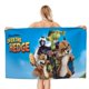 thumbnail image 1 of Vecinos Invasores Toalla de playa de secado rápido con diseño temático, regalo para mujeres y niñas, ideal para cumpleaños, fans, amantes de la música, uso en la playa o al aire libre, 78 × 150 cm, 1 of 6