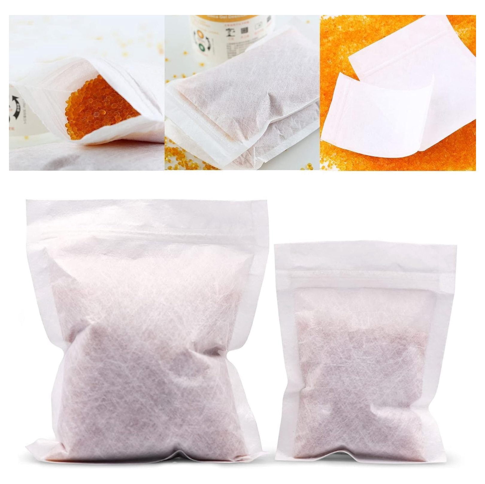 30 Packs Breathable Paper Bags, 6.3 by 8.2 Inch Zip Lock Storage Bags,for Storage, Silica Gel Beads, Desiccant, Jewelry, Samples