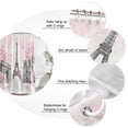 thumbnail image 3 of Paris Eiffel Tower Bathroom Shower Curtains with 12 Hooks Waterproof Shower Curtain for Stalls and Bathtubs Pink Cherry Blossom Romantic Flowers Decorative Bathroom Privacy Curtain 72x72 Inches, 3 of 9