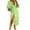 Green, variant on Herrnalise Women's V-Neck Long Sleeve Printed Split Dresses S-2XL