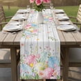 thumbnail image 4 of Easter Eggs Table Runner 72 Inches, Spring Daisy Eucalyptus Leaves Gray Wooden Bed Runner Dresser Scarves Tabletop for Indoor Outdoor Parties/Ceremony/Banquet, 16" x 72", 4 of 8