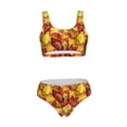 thumbnail image 5 of Kdxio Autumn Mosaic Maple Leaves for Womens High Waisted Bikini Top Sports Style Two Piece Bathing Suits, 5 of 5