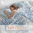 thumbnail image 5 of Blue Teal Grey Coral Coastal Bedding 3 Piece Duvet Cover Set Full Size, Summer Beach Nautical Ocean Soft Microfiber Comforter Cover with Zipper Closure & Pillowcases, FadeResistant Quilt Cover, 5 of 9