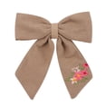 thumbnail image 2 of Long Tail Bows ​Cotton Linen Hair Bows for Toddler Girls Handmade Neutral Hair Bow Clips Hair Accessories for Little Girls Kids, 2 of 2