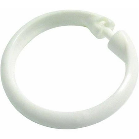 Zenith Products SSR01WW White Shower Curtain Rings, 12 Count 