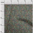 thumbnail image 2 of oneOone Viscose Jersey Dark Teal Green Fabric Floral Sewing Craft Projects Fabric Prints By Yard 60 Inch Wide, 2 of 4
