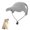 AL Gray, variant on Pet Sun Visor Hat, Corduroy Adjustable Cap with Ear Holes for Dogs and Cats, UV Protection in Multiple Sizes