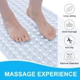 thumbnail image 5 of Buganda Bath Mat for Tub Non Slip, Extra Long Bath Mat with Drain Holes and Suction Cups, Machine Washable Shower Mat, 39"x15", Clear, 5 of 9