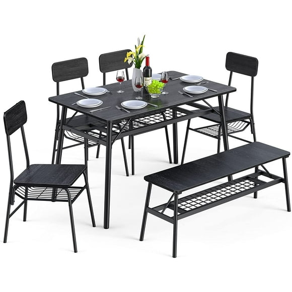 Black Dining Sets Com Black Dining Sets Com, Black Dining Table Set With Bench