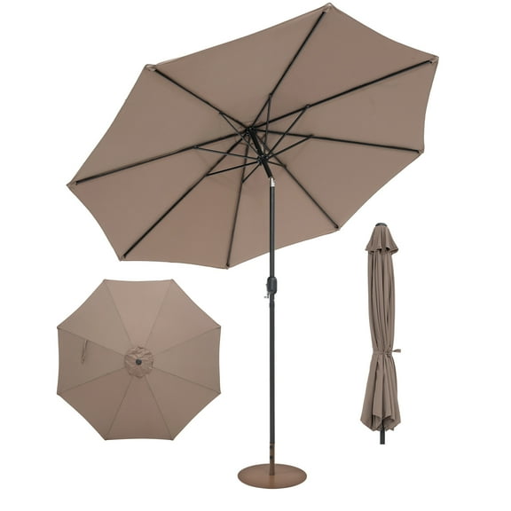 Costway 10ft Patio Umbrella Outdoor W/ 59 LBS Heavy-Duty Round Umbrella Stand