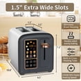 thumbnail image 2 of Tostadora SEEDEEM de 2 rebanadas, tostadora de acero inoxidable con pantalla LCD y botones táctiles, velocidad de calentamiento 50 % más rápida, 6 selecciones de pan, 7 ajustes de sombra, ranura de 1,, 2 of 5