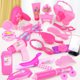 thumbnail image 2 of Nehlobo Accesorios para niñas, juguetes de 3 a 7 años, juego de juguetes para jugar a las casitas, juguetes portátiles para vestir y maquillar a los niños (caja de almacenamiento de maquillaje, juego, 2 of 8