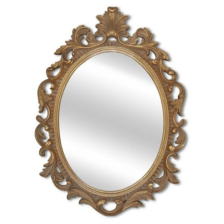 simon's shop 18'' gold wall mirror oval framed mirrors for living room decor, hanging mirror vintage home decor