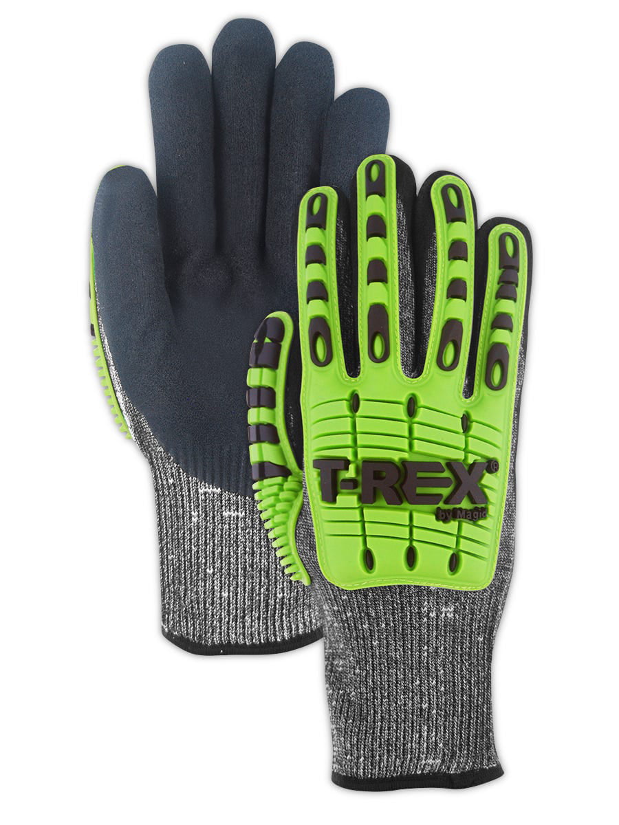 HPPE Cut Level A6 XL Magid Glove & Safety TRX450XL T-REX TRX450 Lightweight Knit Impact Glove Black