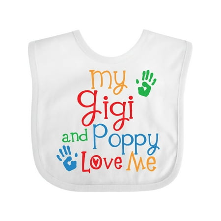 

Inktastic My Gigi and Poppy Love Me Gift Baby Boy or Baby Girl Bib