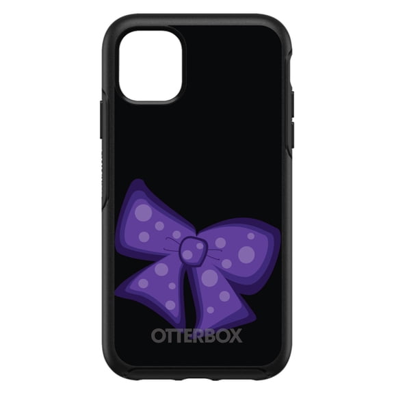 DistinctInk OtterBox Symmetry Custom Case for Apple iPhone 15 (6.1" Screen) - Cartoon Bows / Ribbons - Raised Bezel Screen Guard