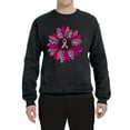 thumbnail image 2 of Wild Bobby Pink Cheetah Print Breast Cancer Carnation Flower Breast Cancer Awareness Unisex Crewneck Sweatshirt, Black, Small, 2 of 6
