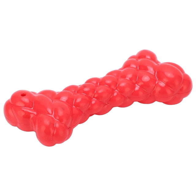 Squeak Bone Dog Toy Teeth Cleaning Squeaky Interactive Dog Bones for Small Medium Large BreedRed