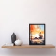 thumbnail image 2 of Sunrise Clouds over Countryside Farmhouse Cabin with Old Windmill Tower Modern Watercolour Painting Artwork Framed Wall Art Print A4, 2 of 4