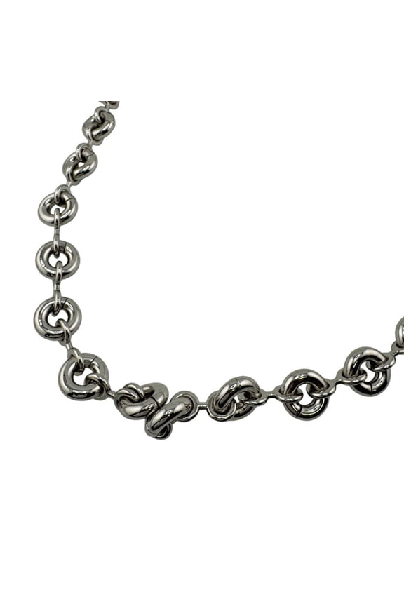 Pre-Owned LOEWE Chunky Donut Chain Necklace with Shoulder Strap in Silver