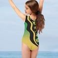 thumbnail image 3 of NETILGEN Breathable Kids Swimsuit Girls & Jamaican Flag Pattern, Lightweight Thin Sleeveless Toddler Bathing Suit Cover Up, Comfortable Kids Swimsuit Coverup 9-10Y, 3 of 4