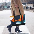 thumbnail image 4 of FORMRS Canvas Laptop Tote Bag for Women with 15.6" Computer Compartments Shoulder Handbag, Green Abstract Wavy, 4 of 7