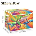 thumbnail image 3 of Storage Box With Lid 16.5x12.6x11.8In Foldable Stacked Household Storage Box Cartoon Green Frog, 3 of 7