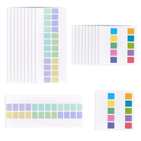 480Pcs Sticky Index Tabs Colored Book Sticky Tabs Small 1 Inch Writable Transparent Label Stickers Strip Repositionable Page Markers DIY