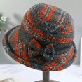 thumbnail image 2 of CoCopeaunts Tweed Bucket Hats for Women Hundred Knot Bow Vintage Check Basin Cap Rolled Edge Foldable Adjustable Bucket Caps, 2 of 8