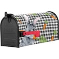 thumbnail image 2 of Spring Mailbox Cover Magnetic Mailbox Wraps, Easter Spring Bunny Carrot Black White Plaid Mailbox Covers Large Size 21x25.5 Inch Mail Wrap Post Letter Box Decoration for Outdoor Gardern Yard, 2 of 6