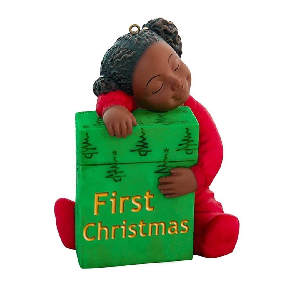 FIRST CHRISTMAS African American Girl Christmas Ornament, by United