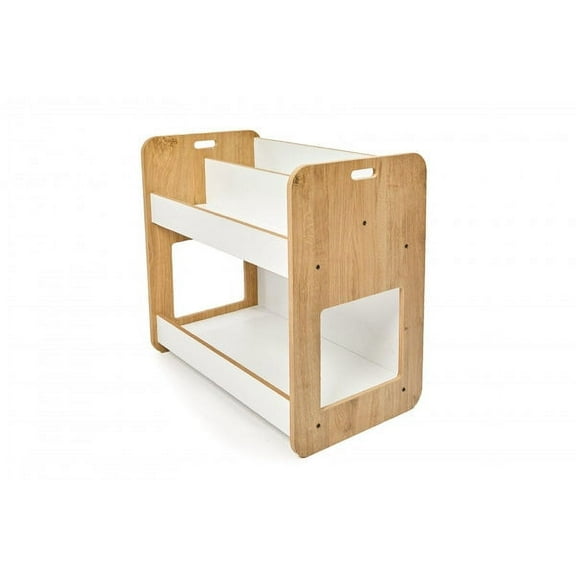 Nipperland Minera Wooden Kids Storage Bookcase (Natural/White) (Dove)