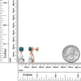 thumbnail image 3 of Gem Stone King 18K Rose Gold Plated Silver White Created Sapphire and London Blue Topaz Earrings for Women | 9.18 Cttw | Gemstone September Birthstone | Pear Shape 12X8MM, 3 of 4