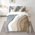 thumbnail image 2 of Homewish Waves Stripes 7-Piece Twin Bedding Sets,Modern Asbtarct Geometric Bedding Comforter Set,Brown Gray Marble Texture Sheet Sets For Girl Boys,Ultra Soft Home Decor Reversible, 2 of 8
