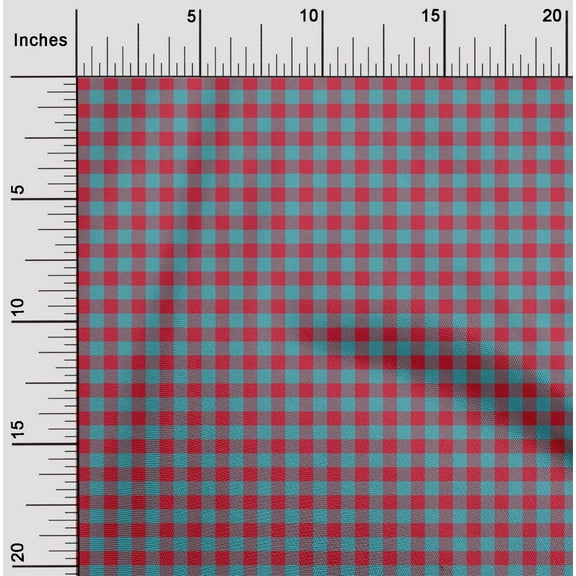 oneOone Polyester Lycra Fabric Gingham Check Printed Craft Fabric BTY 56 Inch Wide