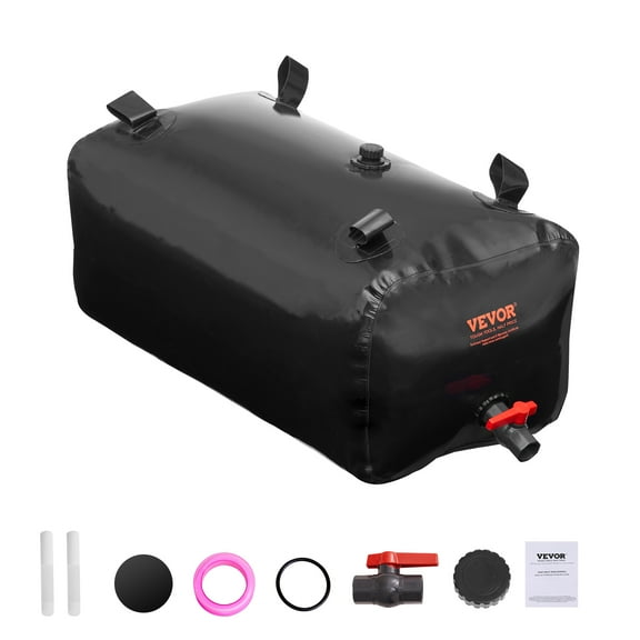 VEVOR 540L/142.7 Gallon Water Storage Bladder, RV Water Tank,1000D PVC Collapsible Water Storage Containers, Large Capacity Soft Water Bag, Portable Water Bladder, Fire Prevention, Camping, Emergency